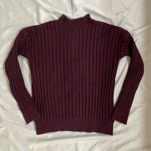 Pink Rose Brand Women's Knit Mock Turtleneck Sweater Casual Size S Burgundy